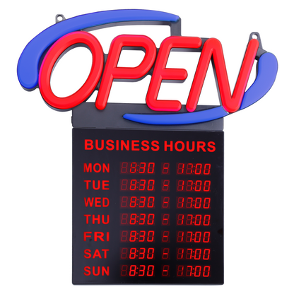 AOPB-20 ADD CANADA Premier Remote Bright Led Open Sign with Adjustable Business Hours and Flashing Effects for Retail Restaurant Business