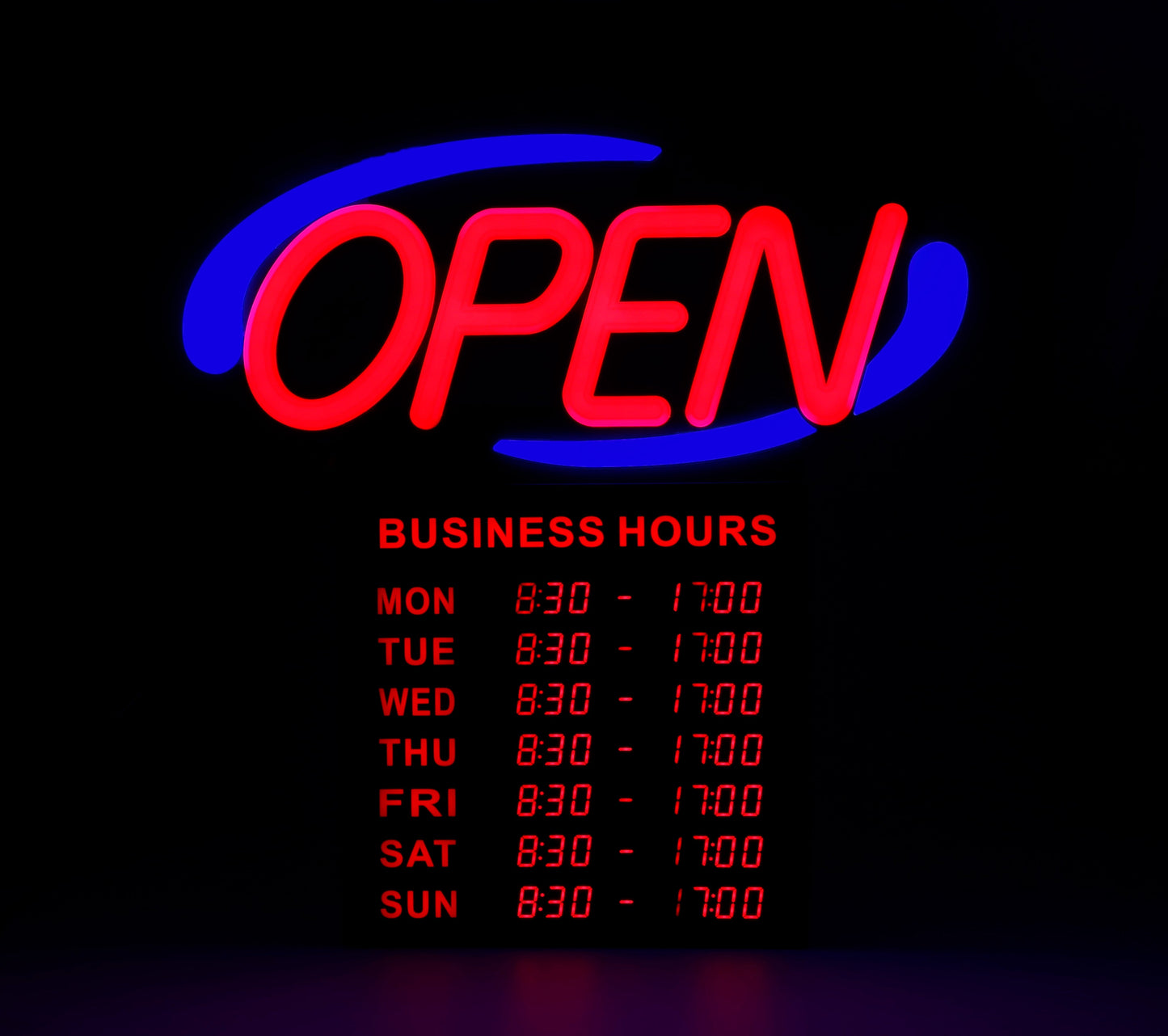 AOPB-20 ADD CANADA Premier Remote Bright Led Open Sign with Adjustable Business Hours and Flashing Effects for Retail Restaurant Business