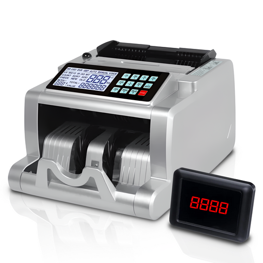 AL-6500 - ASSUR Money Counter Machine Canadian with UV/MG/IR/DD Detection, Bill Counter, Cash Counting Machine 1000 Notes Per Minute, 1 Years Warranty (Silver)