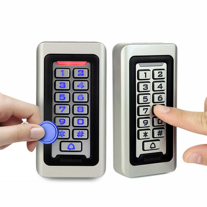 2 Door Access Control System Security Kit Entry Exit TCP/IP Access Control Panel with Waterproof FRID Proximity Reader/Keypad + 600LBS Magnetic Lock + Exit Button+ RFID Keyfobs/Cards + Doorbell